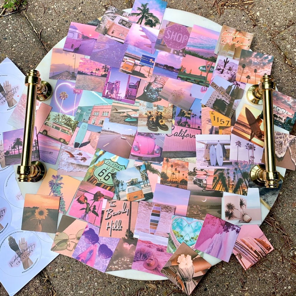 NWT 💕 60 California Stickers: Pink collage set